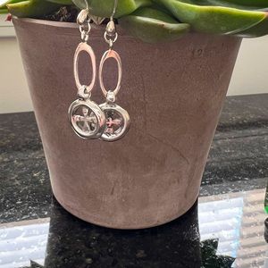 925 SS Drop Cross Earrings